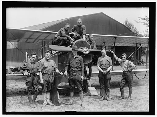 Air Mail Crew and Plane - 1918